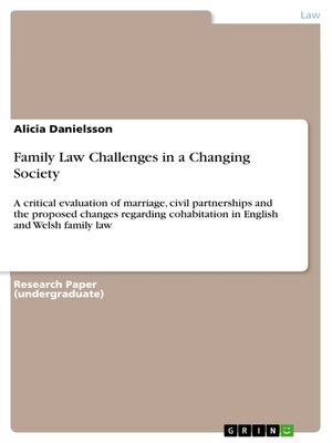 cover image of Family Law Challenges in a Changing Society